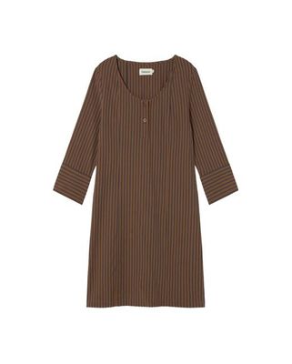 Short brown striped Maria dress