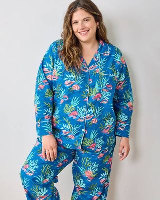 Coral & Conch - Tall Long PJ Set - Ocean Breeze