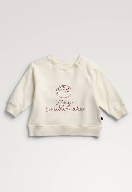 Baby sweatshirt Tiny Troublemaker - Off white