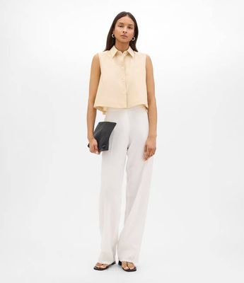Cropped Sleeveless Shirt | Sand