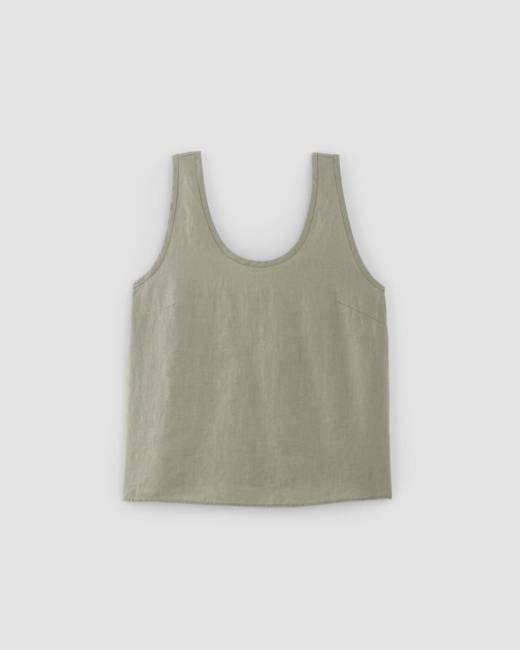 The Scoop Tank in Linen | Sage Green