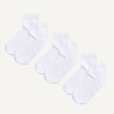 Organic Cotton Quarter Sock in Salt 3-Pack