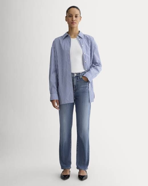 The High-Key Stovepipe Jean | Mid Indigo