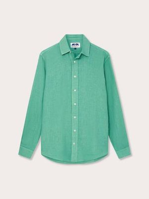 Men's Riviera Green Abaco Linen Shirt