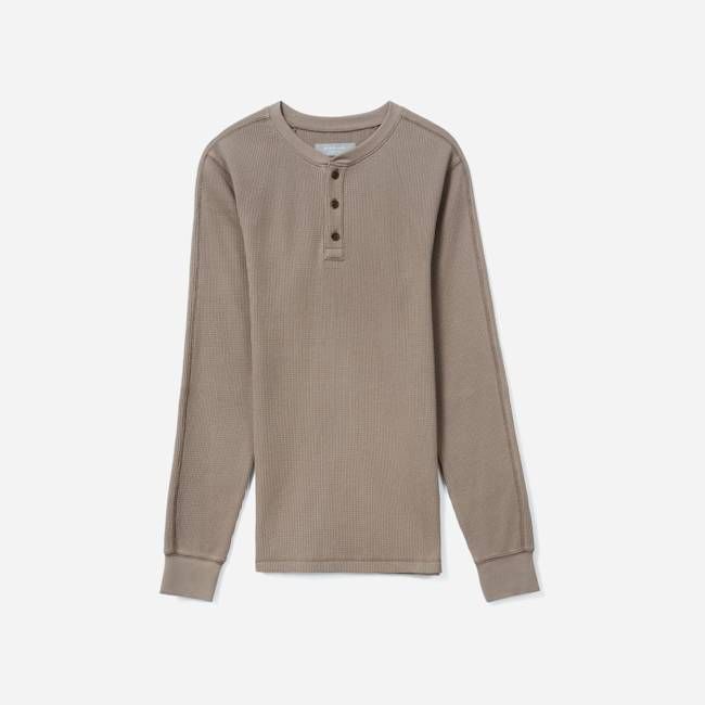 The Waffle Long-Sleeve Henley Tee | Burnt Sugar