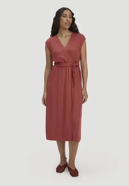 Wrap-style midi dress made from LENZING™ ECOVERO™