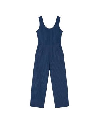 Tight Waist Seersucker Raflesia jumpsuit