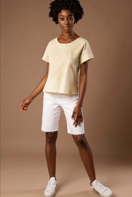 LAST FEW SIZES LEFT - Brenda Kimono Sleeve Top in Lemon Sorbet Organic Cotton