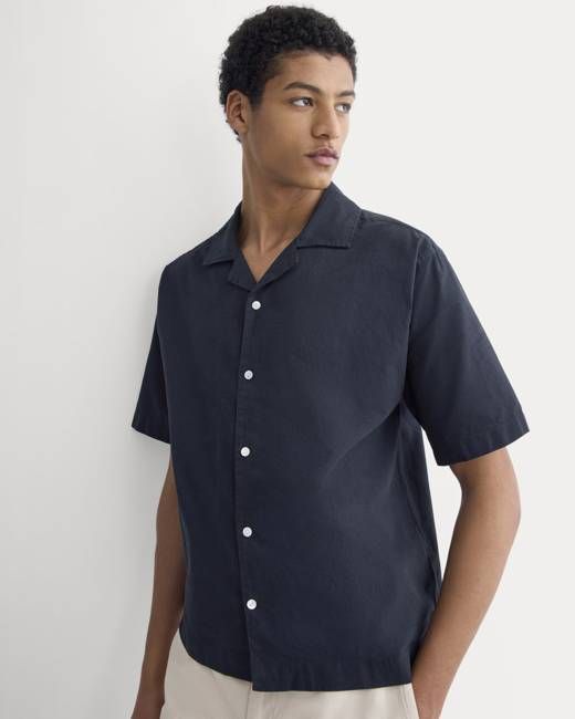 Cropped Resort Shirt | Navy