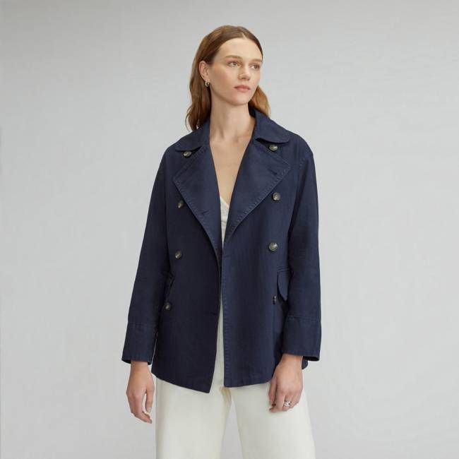The Organic Cotton Herringbone Jacket | Navy