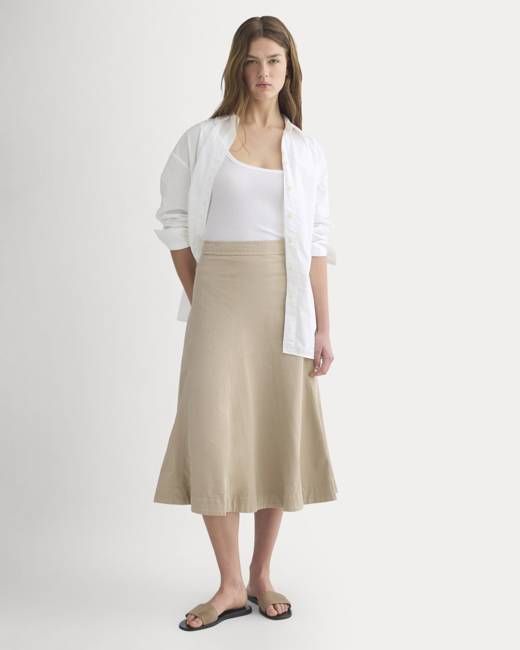Seamed Midi Skirt | Trench Coat Khaki