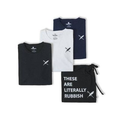 UNISEX BROWER 3 PACK TEE IN BLACK/WHITE/NAVY