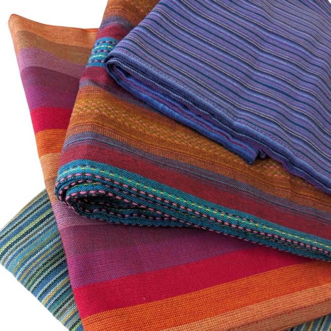 Shaktiism Soft Cotton Striped Scarves, Handwoven in Nepal