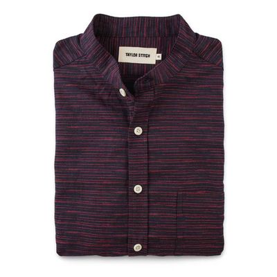 The Bandit in Navy & Red Slub Stripe