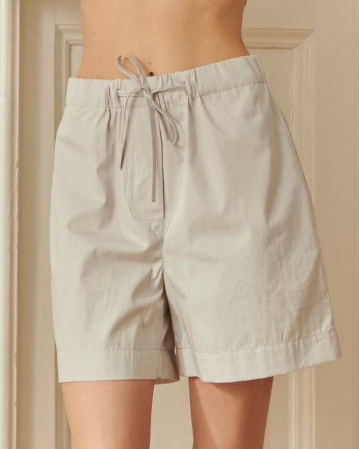 Vintage Pajama Shorts Cotton Comfort in Light Gray