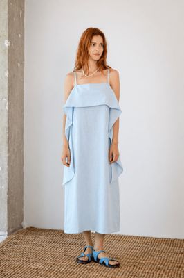 Organic Cotton Sun Dress in Pale Blue - ARCHIVE SALE