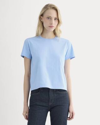 The Box-Cut Tee in Essential Cotton | Open Air Blue | No Pocket