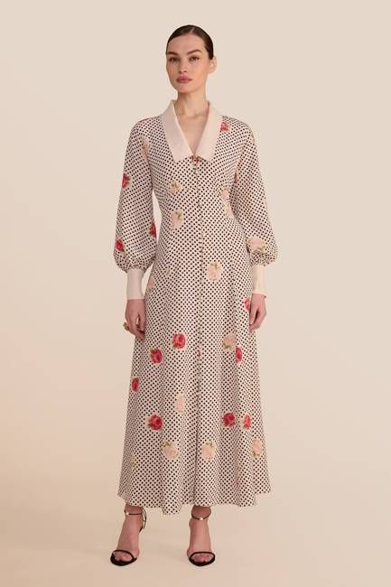 Leonie Polka Floral Dress