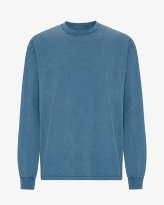 Oversized Organic LS T-Shirt - Faded Indigo