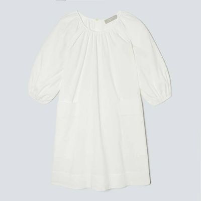 The Seersucker Puff Sleeve Dress | White