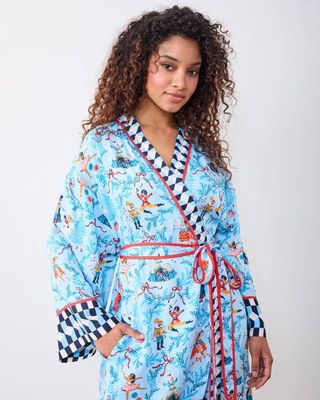 Nutcracker Dreams - Eco Satin Robe - Blue Slipper
