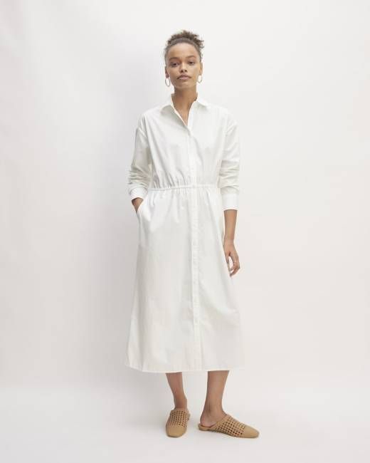 The Supima® Cotton Midi Shirt Dress | White