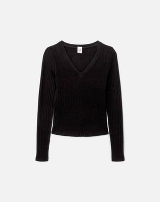 Hanes Hemp V Neck Baby Long Sleeve - Black