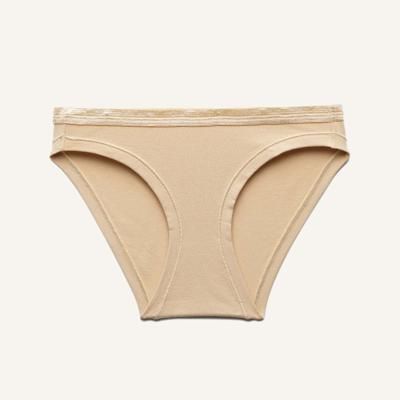 Organic Cotton Low-Rise Bikini in Wheat (with Leg Elastic)