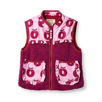 Katy fleece vest with apples