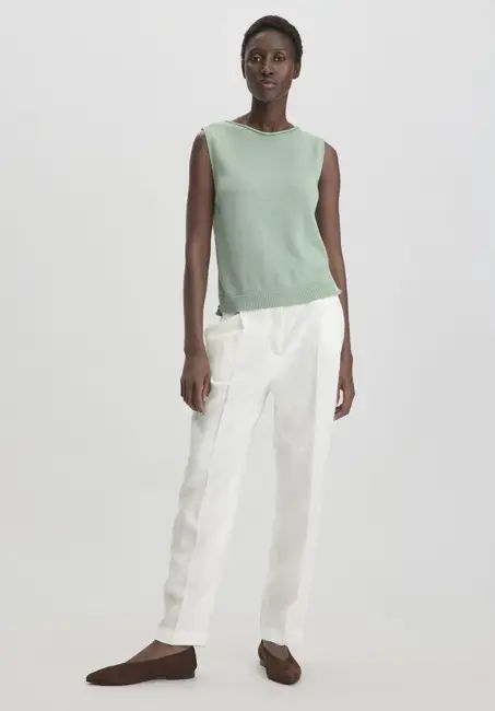 Straight Leg Relaxed Trousers made of pure linen