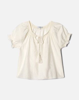 Katie Embroidered Top - Vintage White
