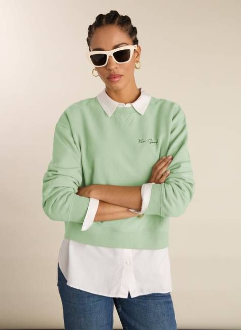 Dorrie Organic Cotton Cropped Sweatshirt