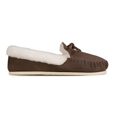 The Women's Cozy Moccasin in Mahogany ~ Wide