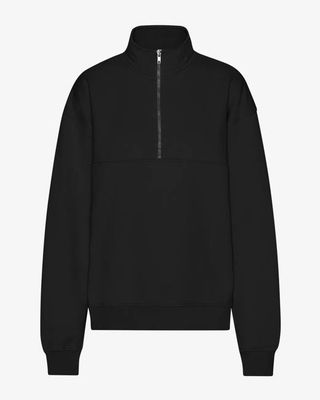 Organic Quarter Zip - Deep Black