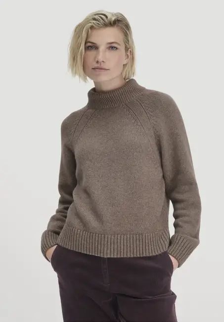 Relaxed knit sweater made from organic merino wool with organic cotton