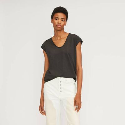 The Hemp Scoop-Neck Muscle Tee | Black