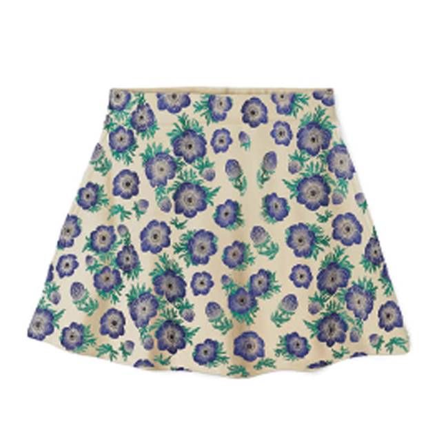 Girls Skort with Pockets: Purple Poppies