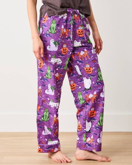 Halloween House Cats - PJ Pants - Purple Tonic