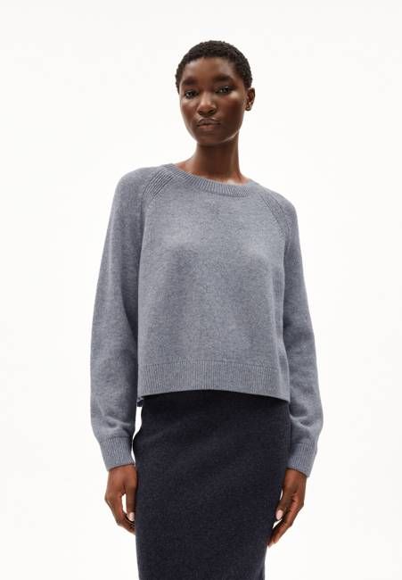 DILIRIAA REGLANA KNIT SWEATER | light grey melange