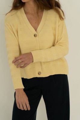 Sophia Yellow Cotton Cardigan