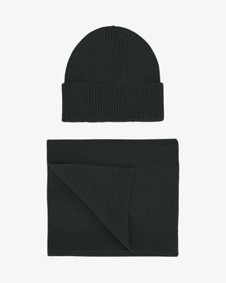 Merino Wool Beanie & Scarf - Hunter Green