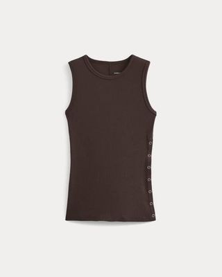 Luxe Rib Side Snap Tank | Coffee Bean