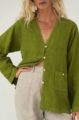 Emilia Green Linen Shirt