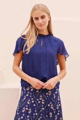 Bluse mit Cape-Ärmeln | Navy