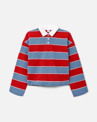 Cut Off Rugby Polo - Crimson Bluebird