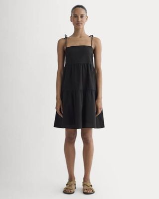 The Gauze Mini Tiered Dress | Black
