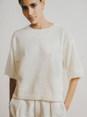 Otis Top, Organic Cotton Bouclé, Ecru