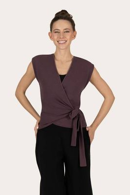 Aurora Wrap Yoga Top - Berry