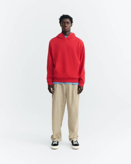 Red sweatshirt patched sun back Simon