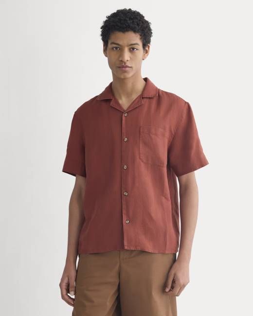 Linen Resort Shirt | Henna Red